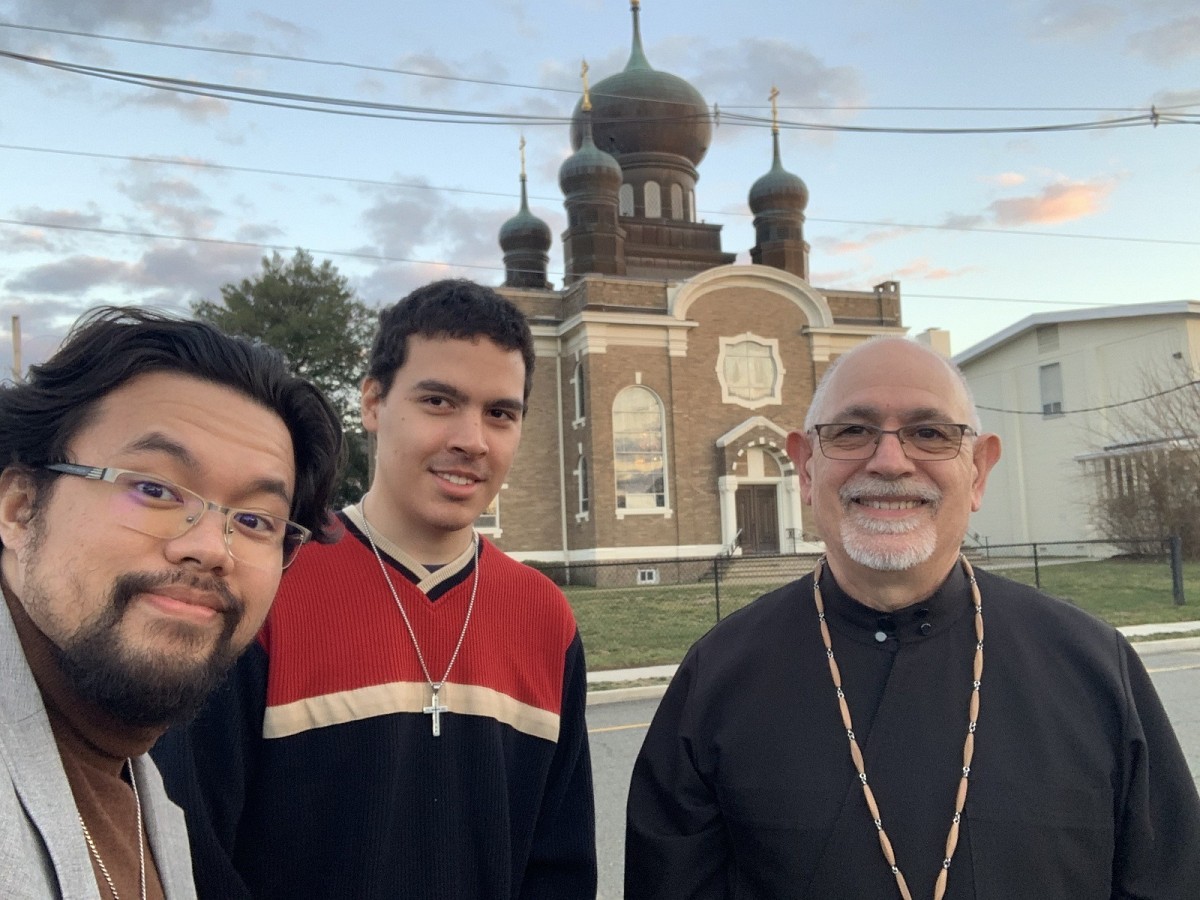 At Sts. Peter & Paul’s Church in South River with Michael & Guilherme. Fr. Terence